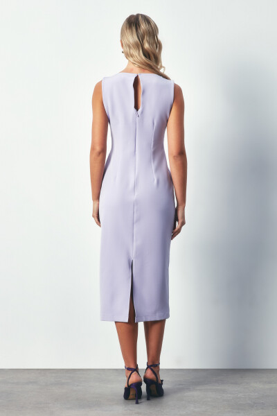 Combined Accessory Pencil Dress - LILAC - 10