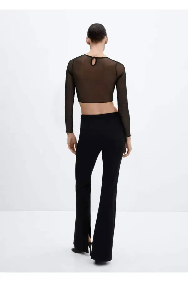 Combined Lace Detail Knit Blouse - 4