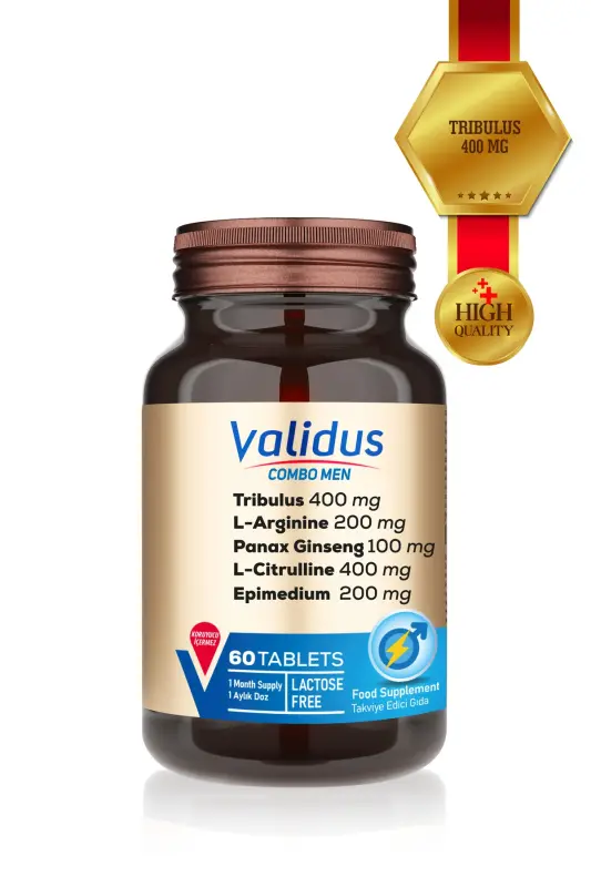 Combo-men Tribulus 400 мг + L-аргинин 200 мг + Мака 100 мг 60 таблеток - VALIDUS