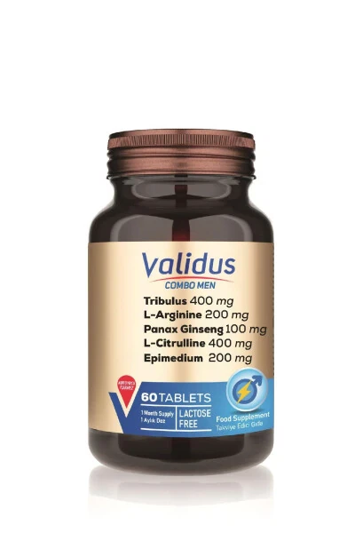 Combo-men Tribulus 400 Mg + L-arginine 200 Mg + Maca 100 Mg 60 Tablets - VALIDUS