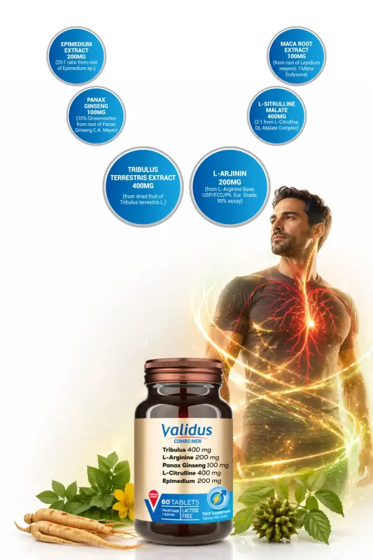 Combo-men Tribulus 400 Mg + L-arginine 200 Mg + Maca 100 Mg 60 Tablets - 5