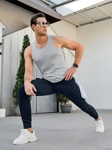 Comdecevis erkaklar kargo jogger shimlar Stretch sport shimlar Slim Fit taktik shimlar fermuar cho'ntaklar bilan kundalik shimlar - 5