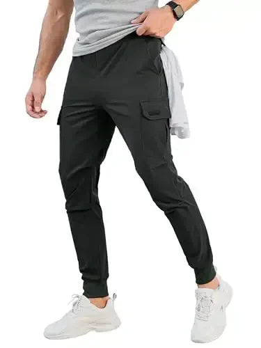 Comdecevis erkaklar kargo jogger shimlar Stretch sport shimlar Slim Fit taktik shimlar fermuar cho'ntaklar bilan kundalik shimlar - Modazone
