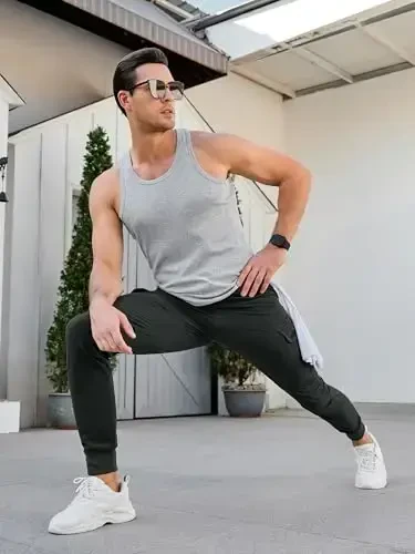 Comdecevis erkaklar kargo jogger shimlar Stretch sport shimlar Slim Fit taktik shimlar fermuar cho'ntaklar bilan kundalik shimlar - 5