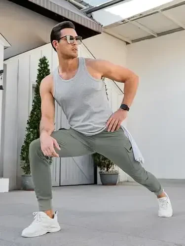 Comdecevis erkaklar kargo jogger shimlar Stretch sport shimlar Slim Fit taktik shimlar fermuar cho'ntakli kundalik shimlar - 5