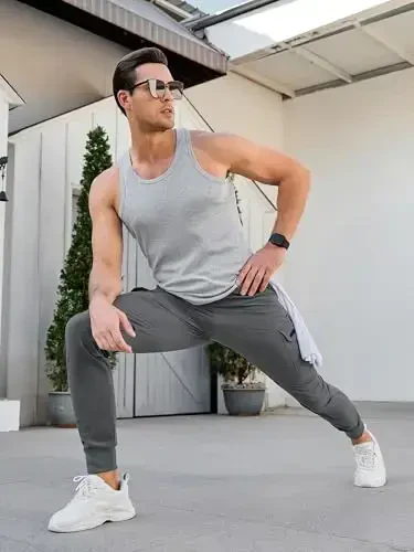 Comdecevis erkaklar kargo jogger shimlar Stretch sport shimlari Tor o'lchamli taktik shimlar Fermuar cho'ntaklar bilan Kundalik shimlar - 5