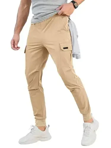 Comdecevis erkaklar yuk jogger shimlar Stretch sport shimlar Slim Fit taktik shimlar fermuarlı cho'ntaklar Kundalik shimlar 
