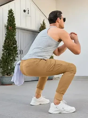 Comdecevis erkaklar yuk jogger shimlar Stretch sport shimlar Slim Fit taktik shimlar fermuarli cho'ntaklar Kundalik shimlar - 6