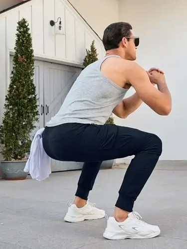 Comdecevis Men's Cargo Jogger Pants Stretch Sweatpants Slim Fit Tactical Pants with Zipper Pockets Casual Trousers - 6