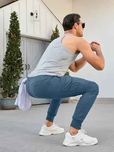 Comdecevis Men's Cargo Jogger Pants Stretch Sweatpants Slim Fit Tactical Pants with Zipper Pockets Casual Trousers - 6