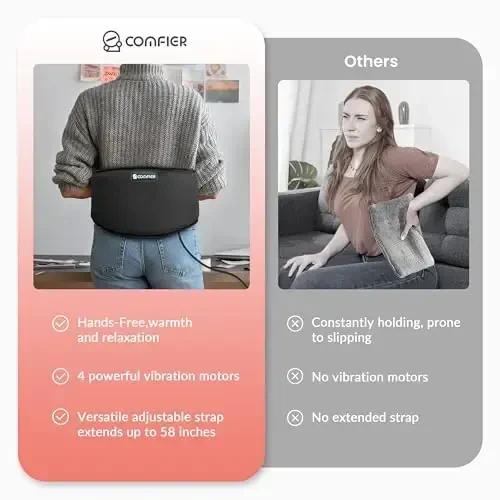 COMFIER Electric Heating Pad for Back Pain, Plug-in Vibration Lower Back Massager with Heat,FSA Eligible HSA,Heat Pad with Auto Shut Off,Heated Waist Belt, Gifts for Women Men Mom Dad - COMFIER (1)