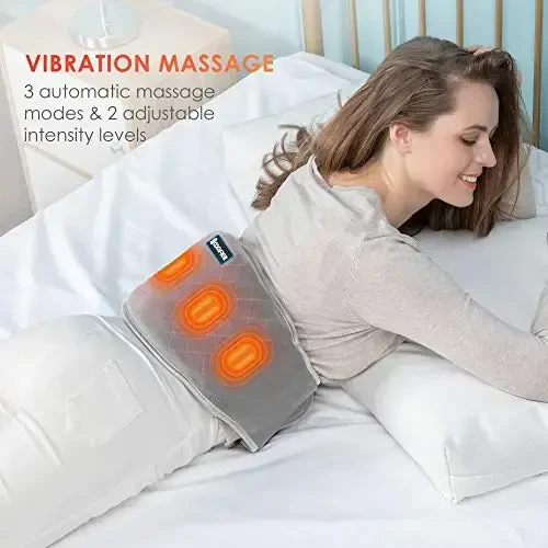 Comfier Heating Pad with Massager, Back Massager with 2 Heat Levels & 3 Massage Modes, Heating Pads for Cramps, FSA or HSA Eligible, Heated Massage Belt for Abdominal, Lumbar, Fit for Women, Men - 3