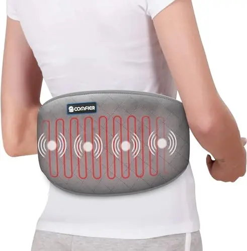 Comfier Isitgichlar bilan Massaj Pad, 2 Issilik Darajasi va 3 Massaj Rejimiga ega Orqa Massaj, Kramplar uchun Isitgichlar, FSA yoki HSAga mos keladi, Qorin, Bel uchun Isitgichlar bilan Massaj Kamari, Ayollar, Erkaklar uchun mos keladi - 1