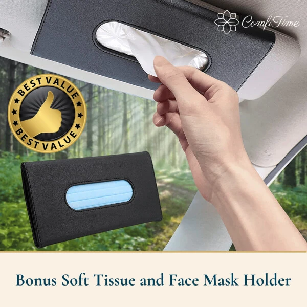 ComfiTime 2Pack Back Seat Organizer, Waterproof Car Seat Organizer W/ 10” Tablet Holder for Kids，Universal Car Backseat Organizer Protector Kick Mats - 7