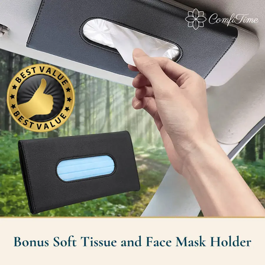 ComfiTime 2Pack Back Seat Organizer, Waterproof Car Seat Organizer W/ 10” Tablet Holder for Kids，Universal Car Backseat Organizer Protector Kick Mats - 7