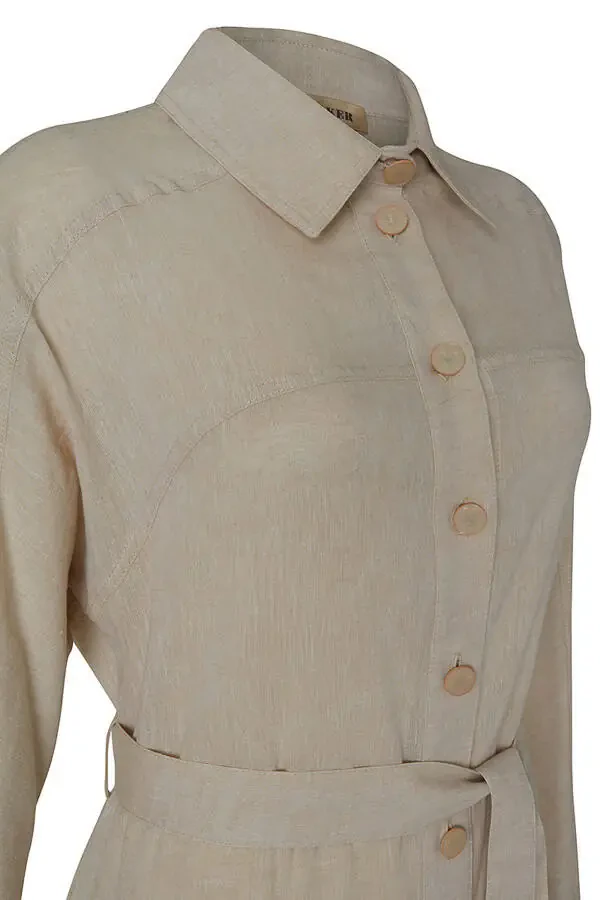 Comfort Fit Button Detailed Cape-Stone - 2