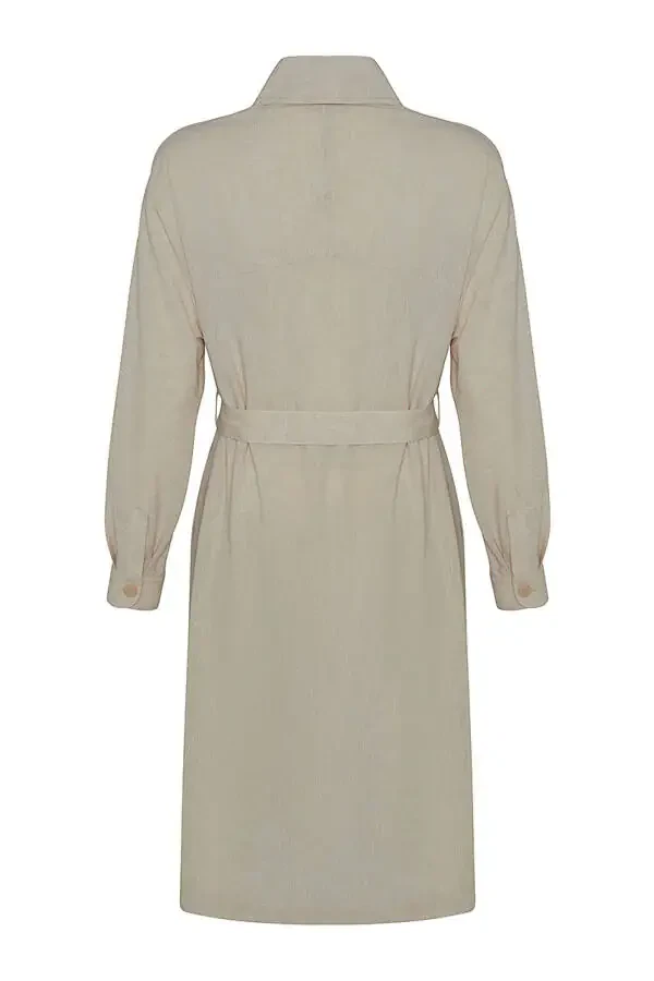 Comfort Fit Button Detailed Cape-Stone - 3