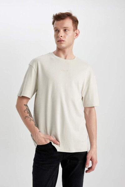 Comfort Fit Crew Neck Printed Short Sleeve Heavyweight T-Shirt - 6