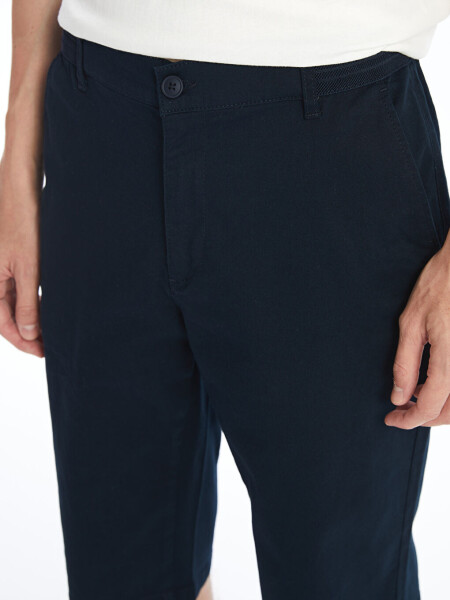 Comfort Fit Men's Bermuda Shorts-Navy Blue - 3