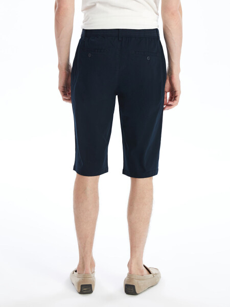 Comfort Fit Men's Bermuda Shorts-Navy Blue - 4