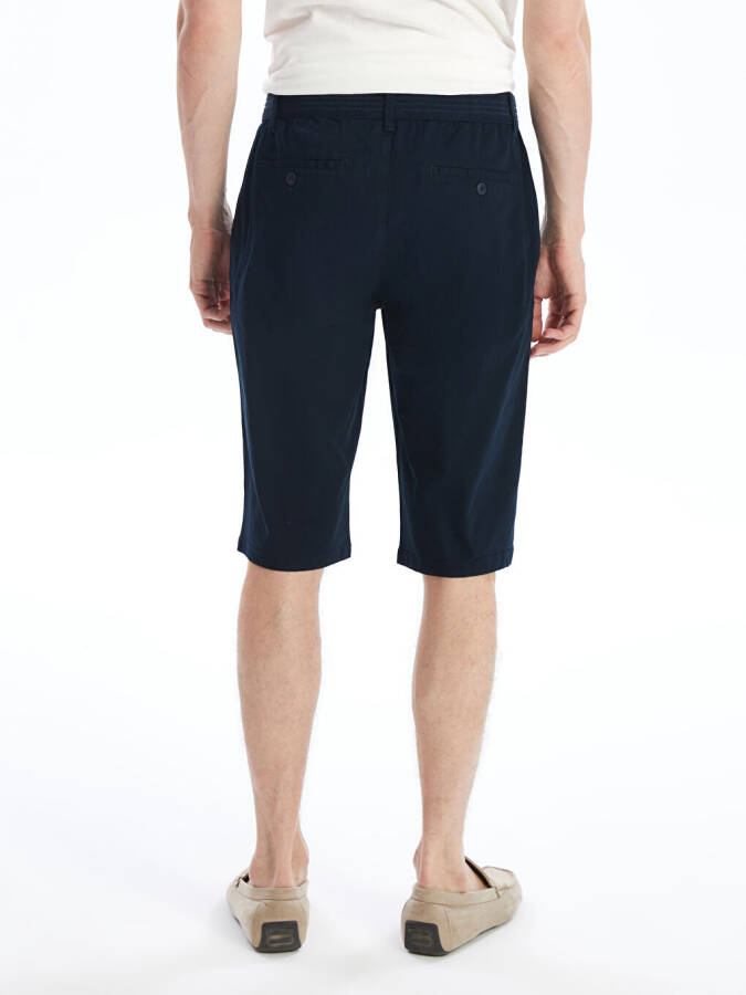 Comfort Fit Men's Bermuda Shorts-Navy Blue - 4