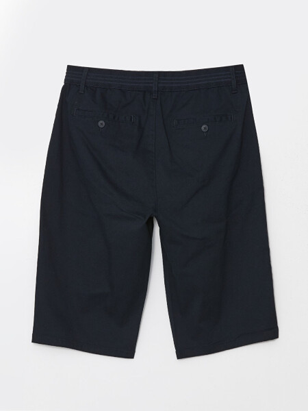 Comfort Fit Men's Bermuda Shorts-Navy Blue - 6