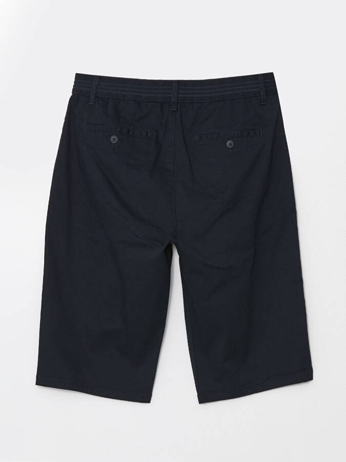 Comfort Fit Men's Bermuda Shorts-Navy Blue - 6