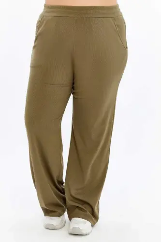Comfort Fit Plus Size Basic Pants Khaki - 1