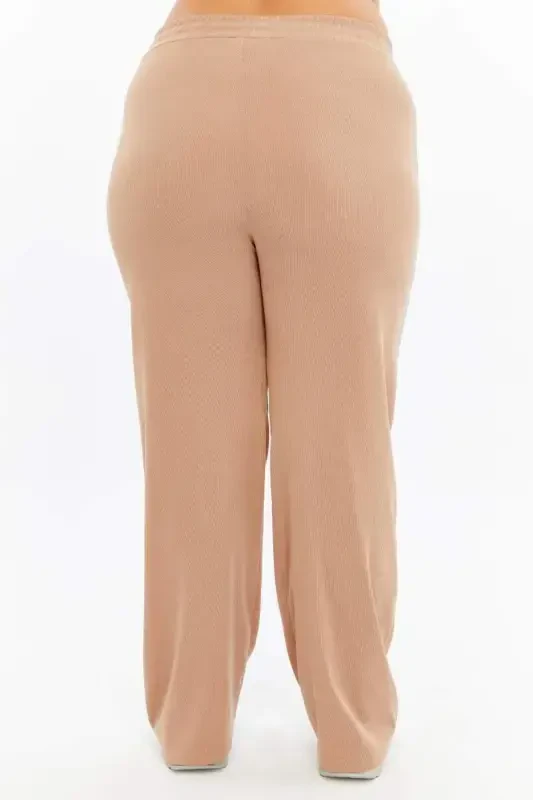 Comfort Fit Plus Size Basic Trousers Mink - 5