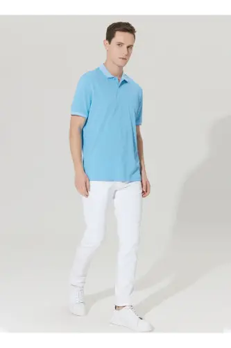 Comfort Fit Qulay Kesimli Polo Yoqali Футболка - 2