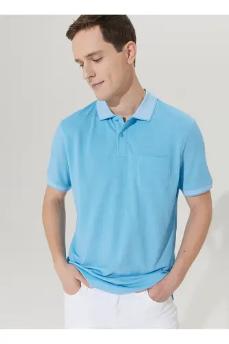 Comfort Fit Qulay Kesimli Polo Yoqali Футболка - 4