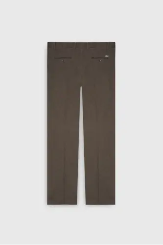 Comfort Fit Rahat Kesim Pamuklu Esnek Diagonal Desenli Yan Cep Casual Açık Kahve Pantolon - Açık Kahve - 4