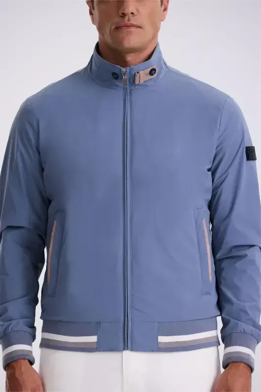 Comfort Fit yon yaxali ko'k rangli sviter mavsumi uchun bo'sh kiyim - 4