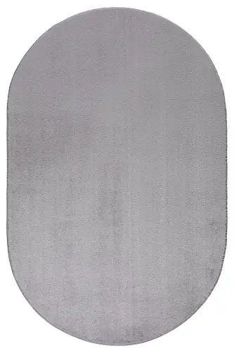 Comfort Oval Overlocked Plush Carpet Gray-Gray Overlocked Oval - 4