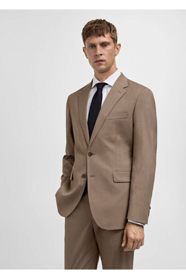 Comfort Stretch Fabric Slim Fit Blazer Jacket - 1