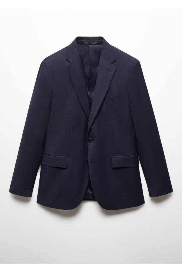 Comfort Stretch Fabric Slim Fit Blazer Jacket - 3