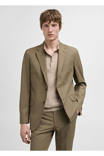 Comfort Stretch Fabric Slim Fit Blazer Jacket - MANGO MAN