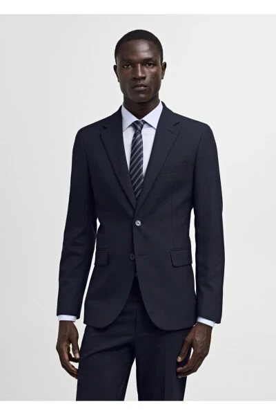 Comfort Stretch Fabric Slim-Fit Blazer Jacket - MANGO MAN