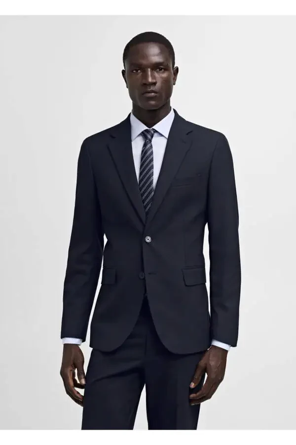 Comfort Stretch Fabric Slim-Fit Blazer Jacket - 1