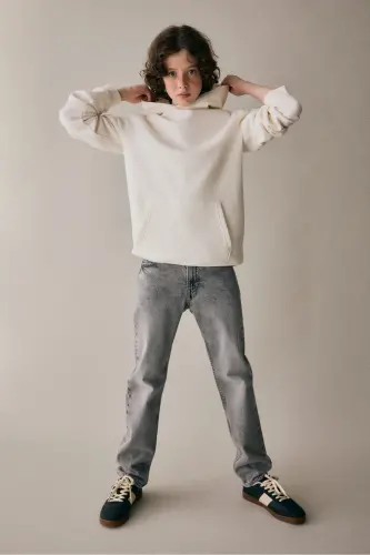 Comfort Stretch Slim Fit Jeans-Açık gri - 1