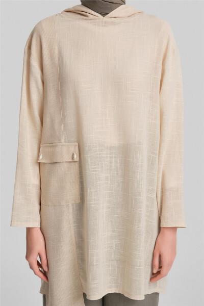Comfortable, file-detailed tunic. 24Y4020 Moonstone color. - 9