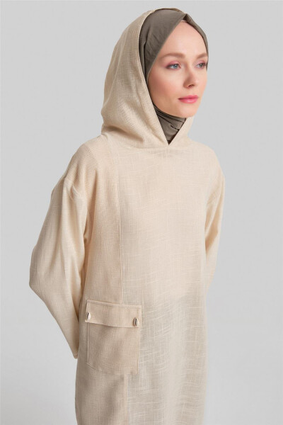 Comfortable, file-detailed tunic. 24Y4020 Moonstone color. - 3