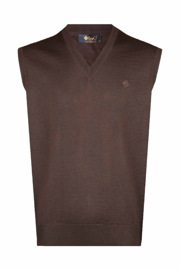 Comfortable Fit Brown Wool Sweater - 1