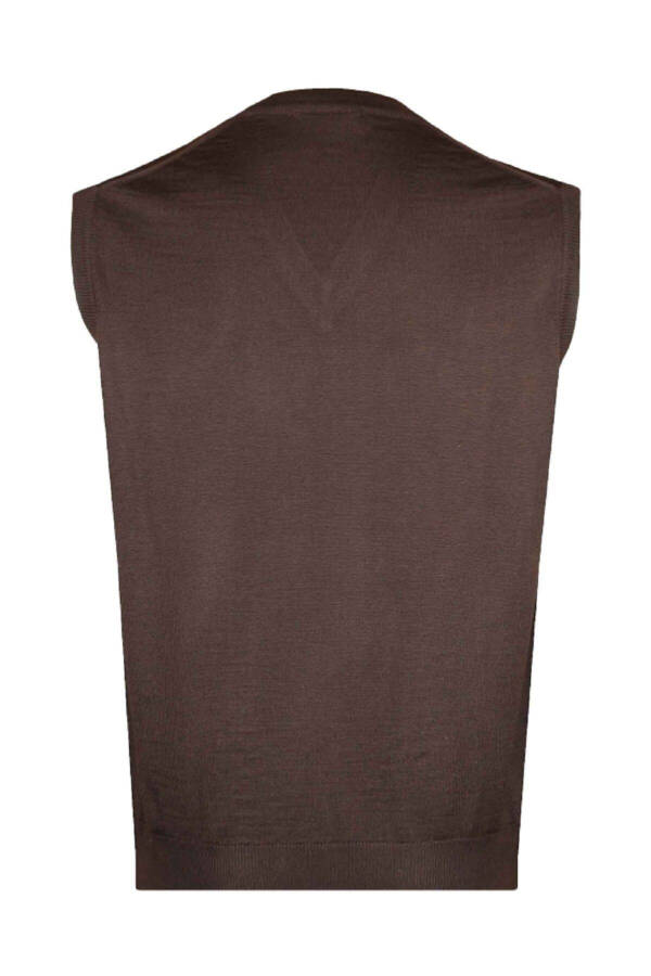 Comfortable Fit Brown Wool Sweater - 2