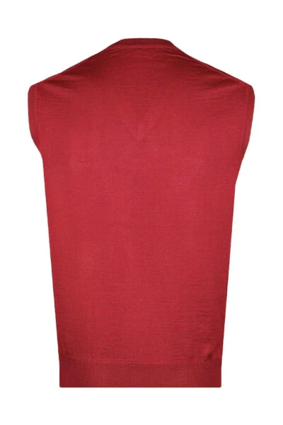 Comfortable Fit Burgundy Wool Sweater - Modazone (1)