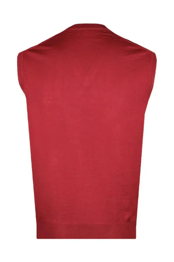 Comfortable Fit Burgundy Wool Sweater - 2