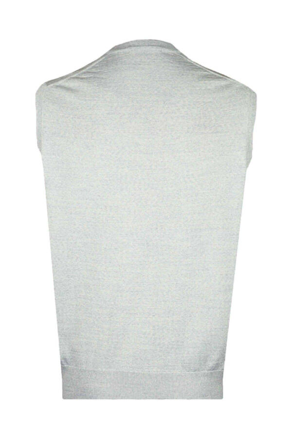 Comfortable Fit Grey Melange Wool Sweater - 2