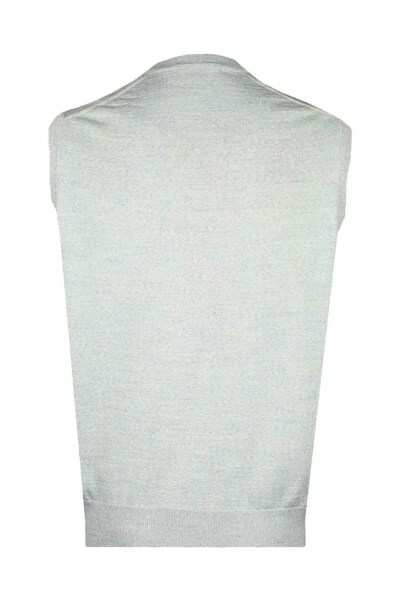 Comfortable Fit Grey Melange Wool Sweater - Modazone (1)