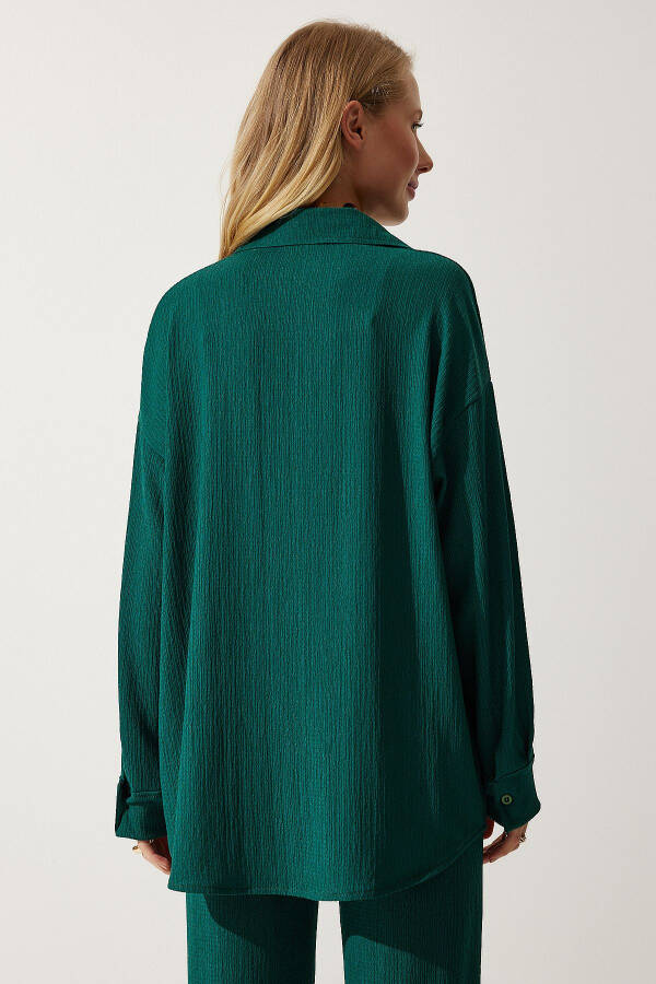 Comfortable Knit Shirt and Pants Set DARK GREEN - 12