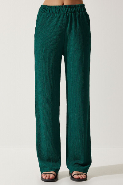 Comfortable Knit Shirt and Pants Set DARK GREEN - 14